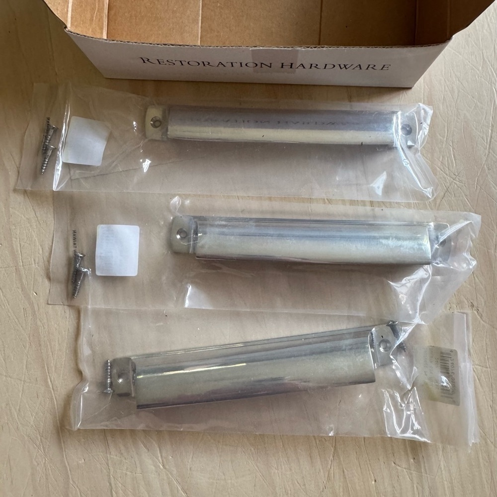 NEW Restoration Hardware Duluth 6” Pull Polished Nickel Set of 3